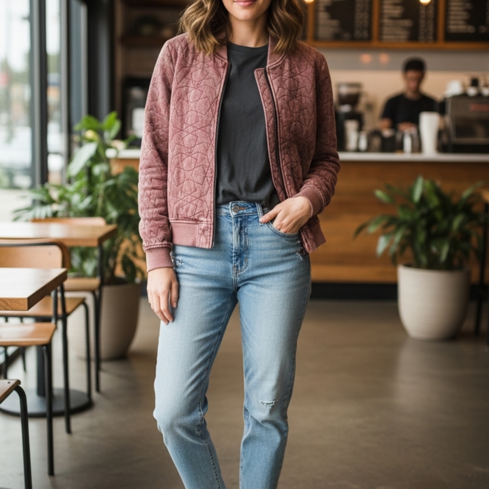 RVCA Mauve Quilted Jacket